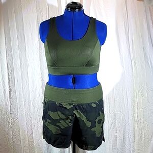 All In Motion Active Camo Shorts Medium Olive Sports Bra Large